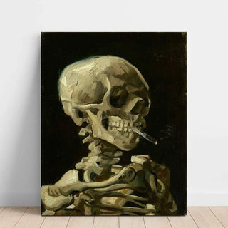 Crâne de squelette fumant une cigarette - Vincent Van Gogh | Reproduction Tableau Décoration murale affiche copie