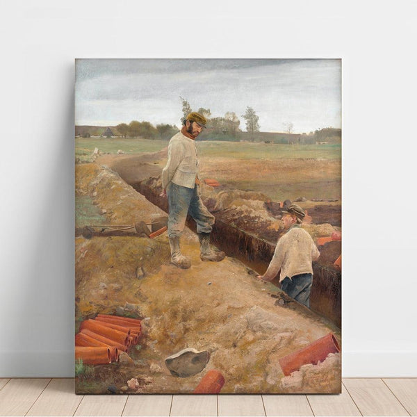 Maalauksen jäljennös Creuseurs de drains - Laurits Andersen Ring
