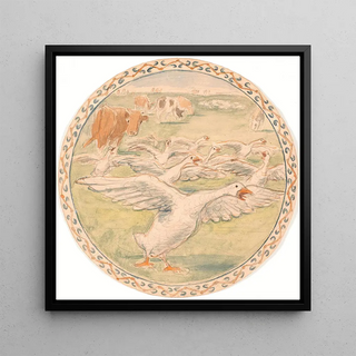 Croquis de poules pour un plat en céramique - Theodor Philipsen