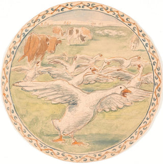Croquis de poules pour un plat en céramique - Theodor Philipsen