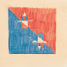 Croquis divers pour dessus de table incrustés Design avec motif cubique rouge et bleu - Winold Reiss — esillä sisätilassa