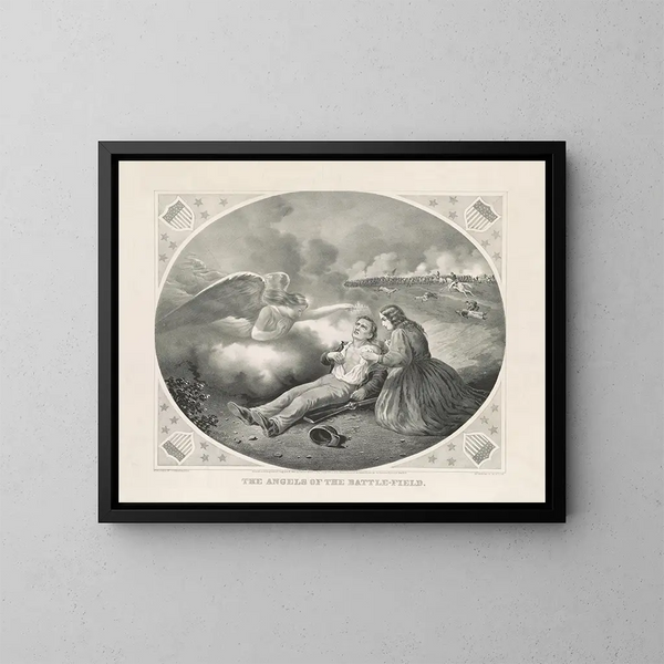 Anges du champ de bataille - Currier & Ives — kehystetty taideteos seinällä