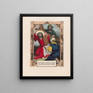 Currier Ives - Jesus imprints his face on a cloth.webp