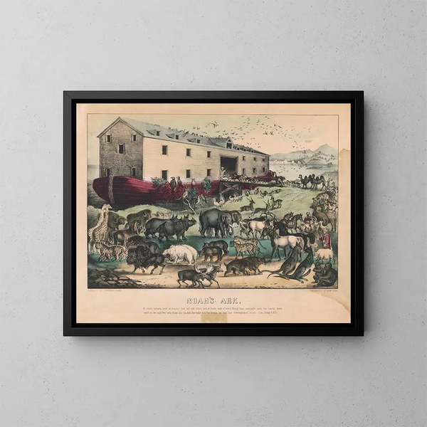L'arche de Noé - Currier & Ives — kehystetty taideteos seinällä