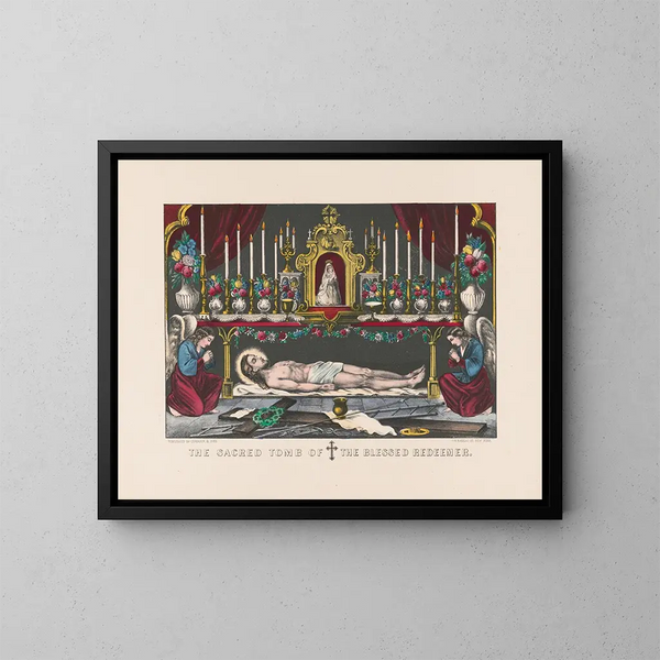 Pyhitettyjen pelastajan pyhästä haudasta - Currier & Ives — kehystetty taideteos seinällä