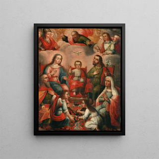 Cusco School - The family of Christ Child with the imprisoned soul of Divine Love.webp
