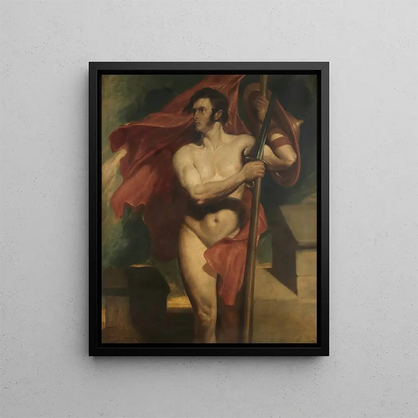 Le porte-étendard - Daniel Maclise — kehystetty taideteos seinällä