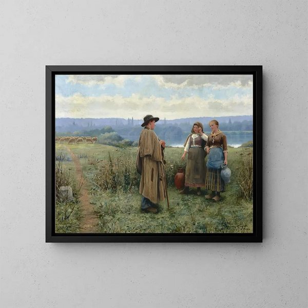Un moment d'oisiveté - Daniel Ridgway Knight — kehystetty taideteos seinällä