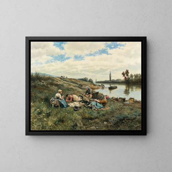 Après un déjeuner aux bords de la Seine - Daniel Ridgway Knight — kehystetty taideteos seinällä