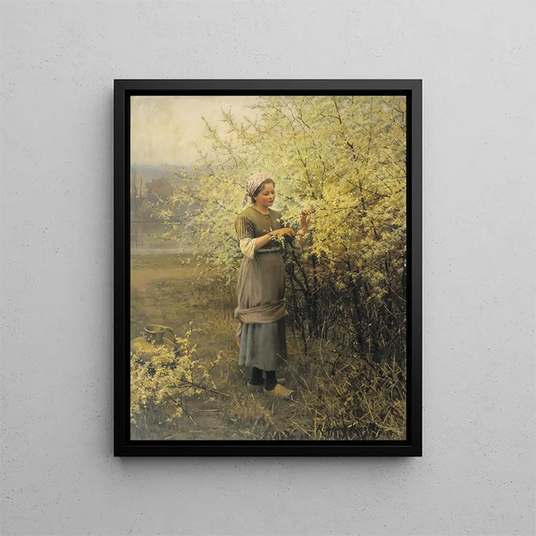 Printemps - Daniel Ridgway Knight — kehystetty taideteos seinällä