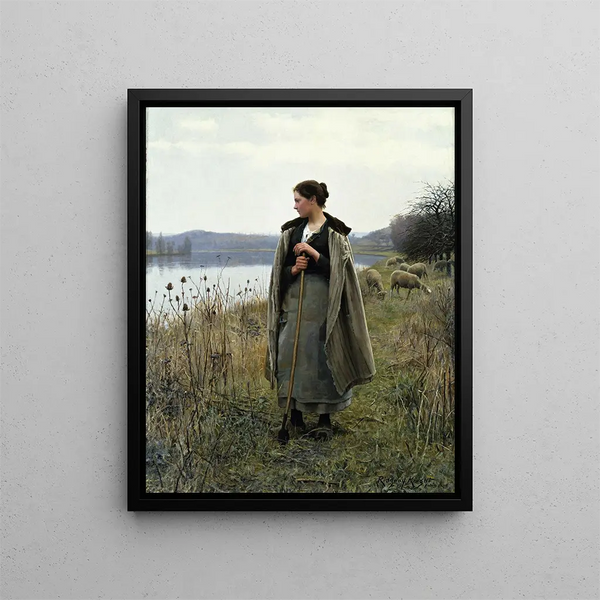 La Bergère de Rolleboise - Daniel Ridgway Knight — kehystetty taideteos seinällä