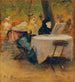 Dans le jardin restaurant - Josef Engelhart — näkymä teoksesta