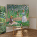 Givernyn metsissä: Blanche Hoschede hänen maalaustelineellään Suzanne Hoscheden lukiessa - Claude Monet