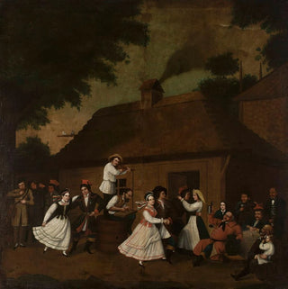 Dansant devant l'auberge du village - Micha Stachowicz