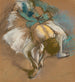 Tanssija kiinnittämässä tossuaan - Edgar Degas — näkymä teoksesta