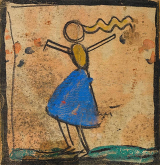 Danseuse avec jupe bleue - Egon Schiele