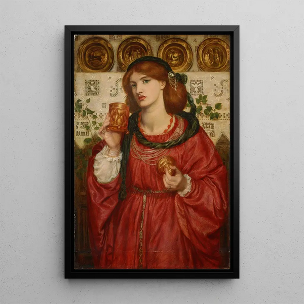 Rakkauden malja - Dante Gabriel Rossetti — kehystetty taideteos seinällä
