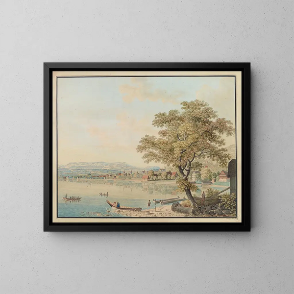 Vue du quartier de Zug - David Alois Schmid — kehystetty taideteos seinällä