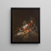 Une nature morte d'huîtres, de raisins, de cerises, de roses, de maïs, d'escargots, d'un melon et d'un sucrier en argent sur un socle en pierre - David Cornelisz de Heem — kehystetty taideteos seinällä