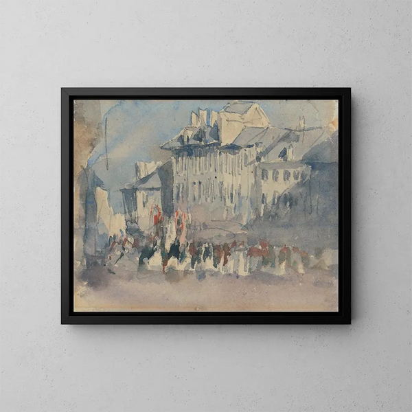Une procession religieuse - David Cox — kehystetty taideteos seinällä