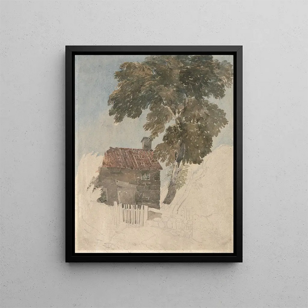 Chalet et arbres - David Cox — kehystetty taideteos seinällä