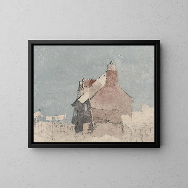 Cottage Northfleet, Kent - David Cox — kehystetty taideteos seinällä