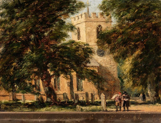 Harborne kirkosta lähellä Birminghamia - David Cox — näkymä teoksesta