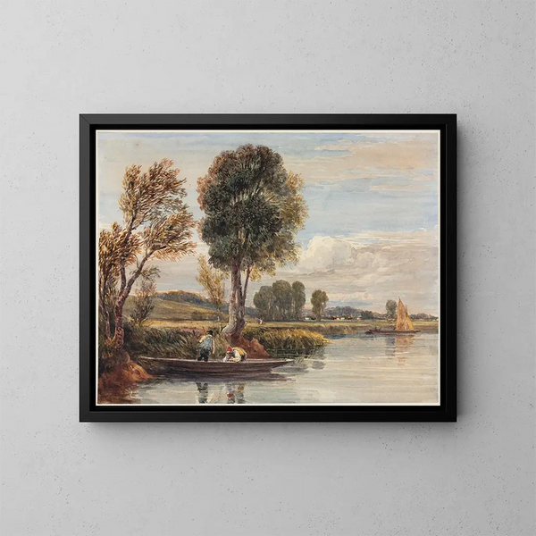 Tamise-joella - David Cox — kehystetty taideteos seinällä