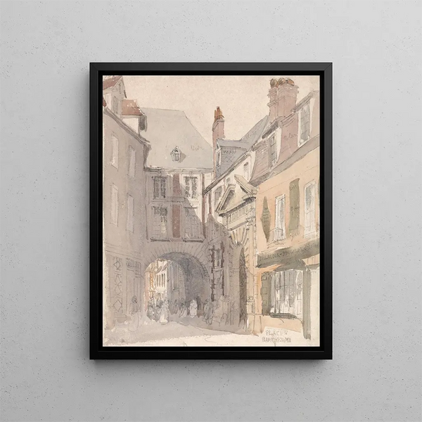 Place Saint-Barthélemy Rouen - David Cox — kehystetty taideteos seinällä