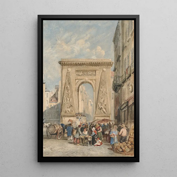 Maalauksen jäljennös Porte Saint-Denis -maalaus Pariisissa - David Cox