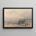 Voiliers et pêcheurs de crevettes au large d'une jetée - David Cox — kehystetty taideteos seinällä