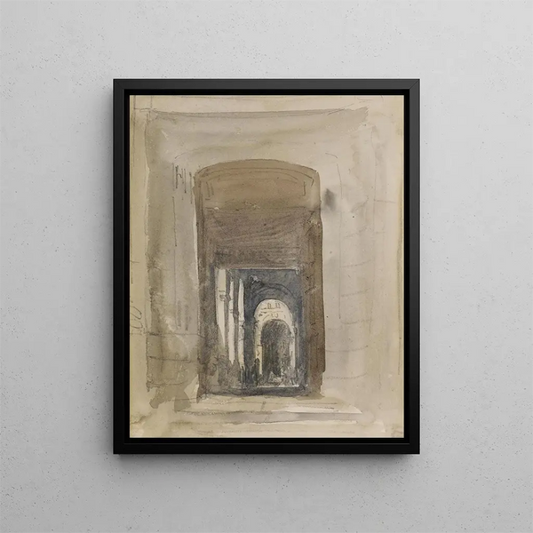 Study for the door of the Saint-Roch church in Paris - David Cox — kehystetty taideteos seinällä