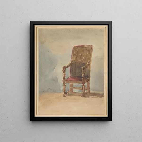 Vanha tuolin tutkimus - David Cox — kehystetty taideteos seinällä
