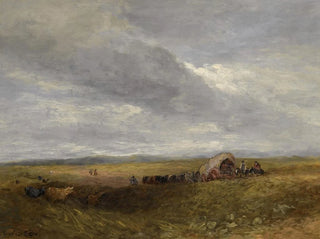 Matkailijat maisemassa - David Cox — näkymä teoksesta