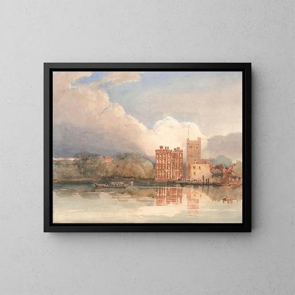 Näkymä Lambethin palatsista Thames-joella - David Cox — kehystetty taideteos seinällä