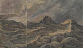 David Humbert de Superville - Fantastisch berglandschap voorgrond La Tour de Babel.webp