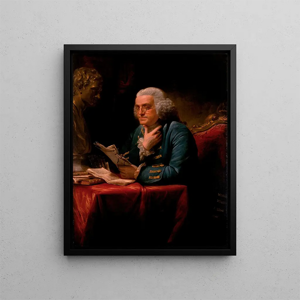 Benjamin Franklin - David Martin — kehystetty taideteos seinällä