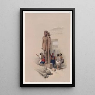 David Roberts - Colossus in front of Temple of Wady Saboua Wadi alSabua Nubia.webp