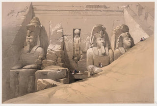 David Roberts - Front elevation of the Great Temple of Aboosimble sic NubiaFrontispiece vol 2.webp