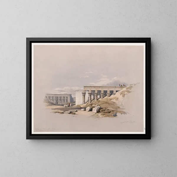 Vue latérale du temple appelé le Typhonium à Dendara - David Roberts — kehystetty taideteos seinällä