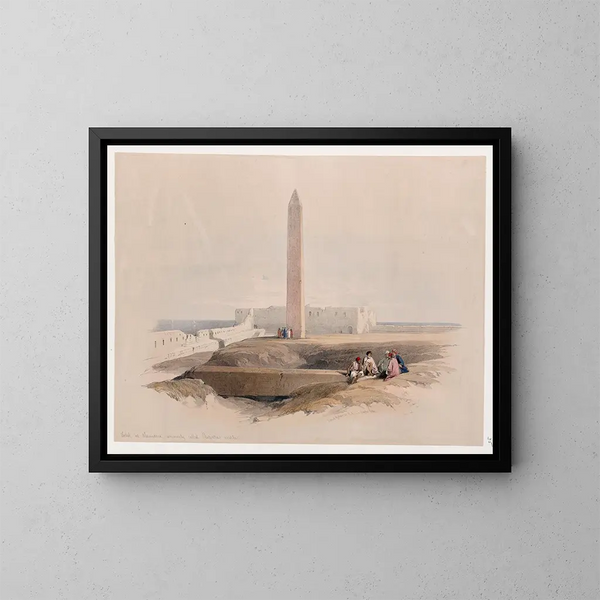 Obélisque d'Alexandrie communément appelé l'aiguille de Cléopâtre - David Roberts — kehystetty taideteos seinällä