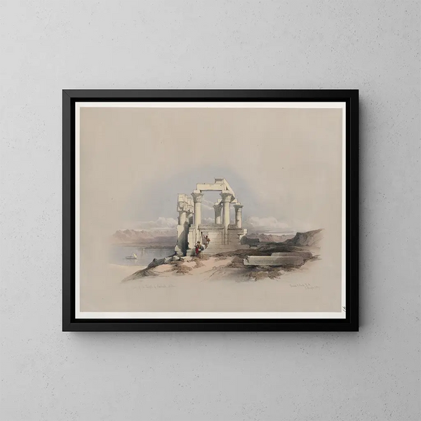Ruines du temple de Kardeseh Qirts en Nubie - David Roberts — kehystetty taideteos seinällä