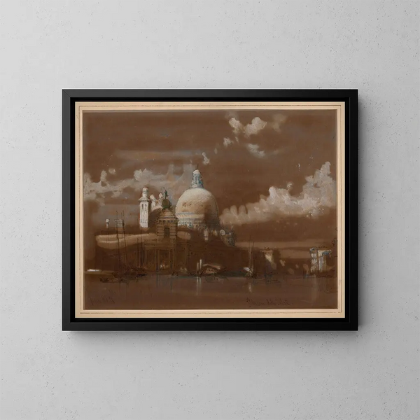 Basilique Santa Maria della Salute à Venise - David Roberts — kehystetty taideteos seinällä