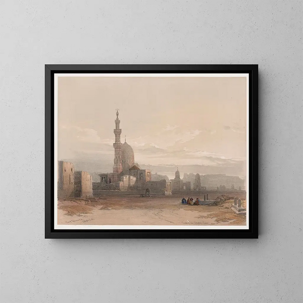 Tombeaux des califes du Caire - David Roberts — kehystetty taideteos seinällä