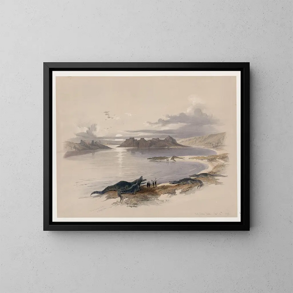 Wadi Dabod, Nubia, 16. marraskuuta 1838 - David Roberts — kehystetty taideteos seinällä