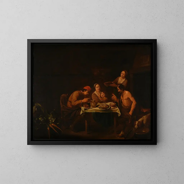 Le satyre et les paysans - David Ryckaert III — kehystetty taideteos seinällä