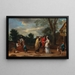 Elegantti pari tapaamassa ennustajaa - David Teniers nuorempi — kehystetty taideteos seinällä