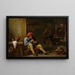 Maatilamaalaus pubissa tupakointia aloittavasta - David Teniers nuorempi — kehystetty taideteos seinällä