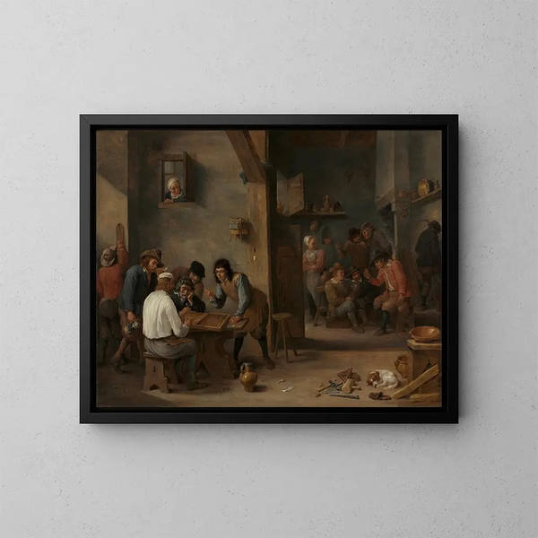 Backgammon-peli - David Teniers le Jeune — kehystetty taideteos seinällä
