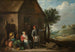 Maalaismaisema pienen talon ovella, jossa istuu nainen ja lapsi - David Teniers nuorempi — näkymä teoksesta
